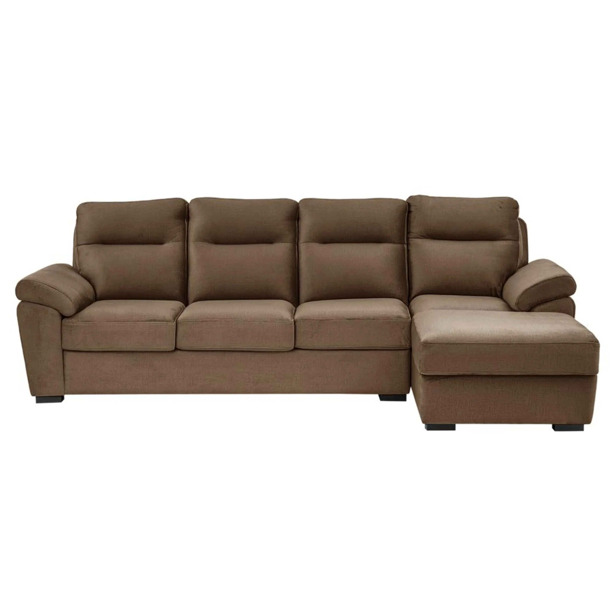 Ojas LHS Sofa Set Camel Brown premium fabric L shape sofa by Vassio