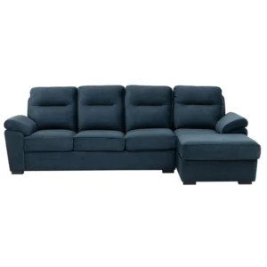 Ojas LHS Sofa Set Navy Blue premium fabric L shape sofa by Vassio