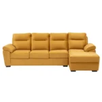 Ojas LHS Sofa Set Yellow premium fabric L shape sofa by Vassio