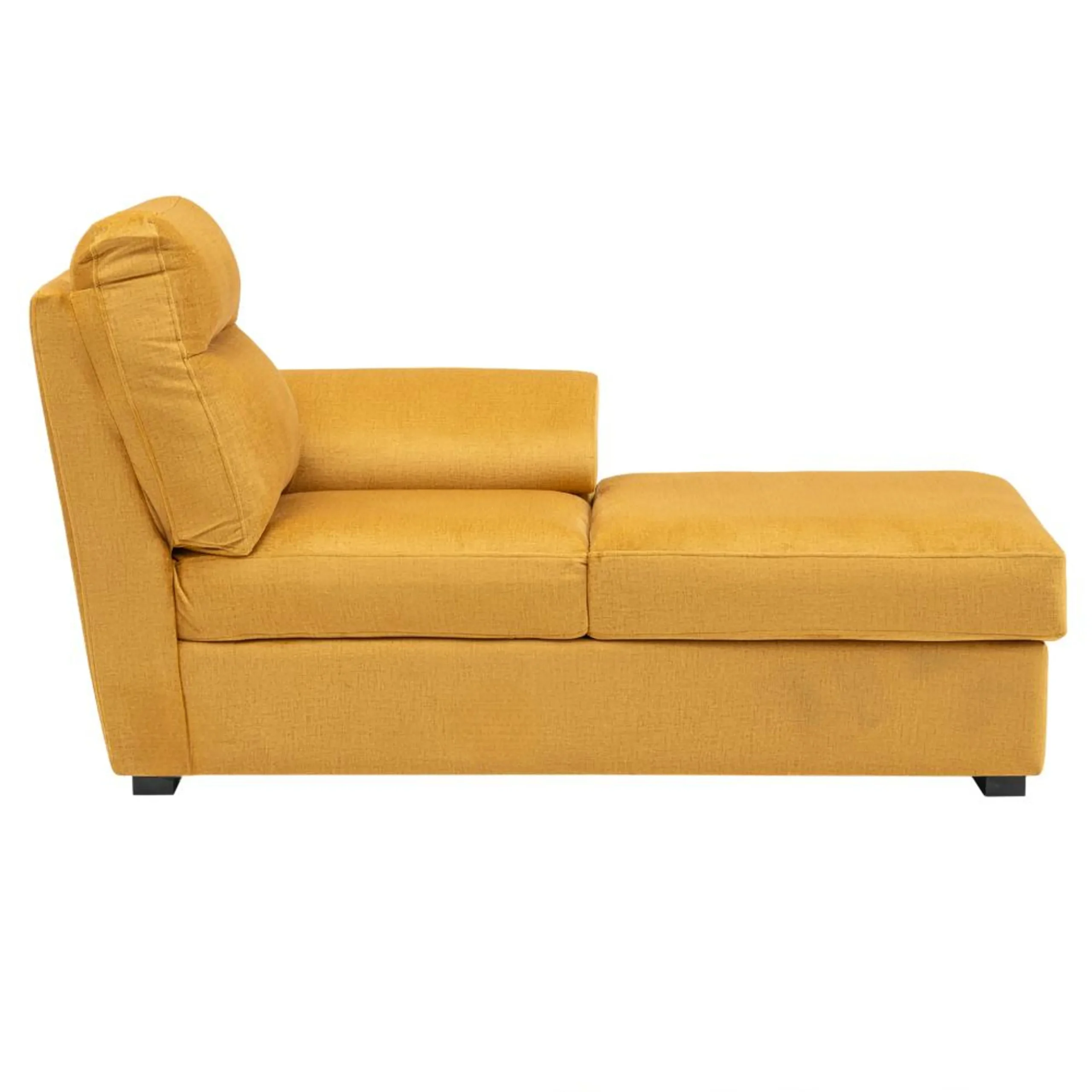 Ojas LHS Sofa Set Yellow premium fabric L shape sofa by Vassio