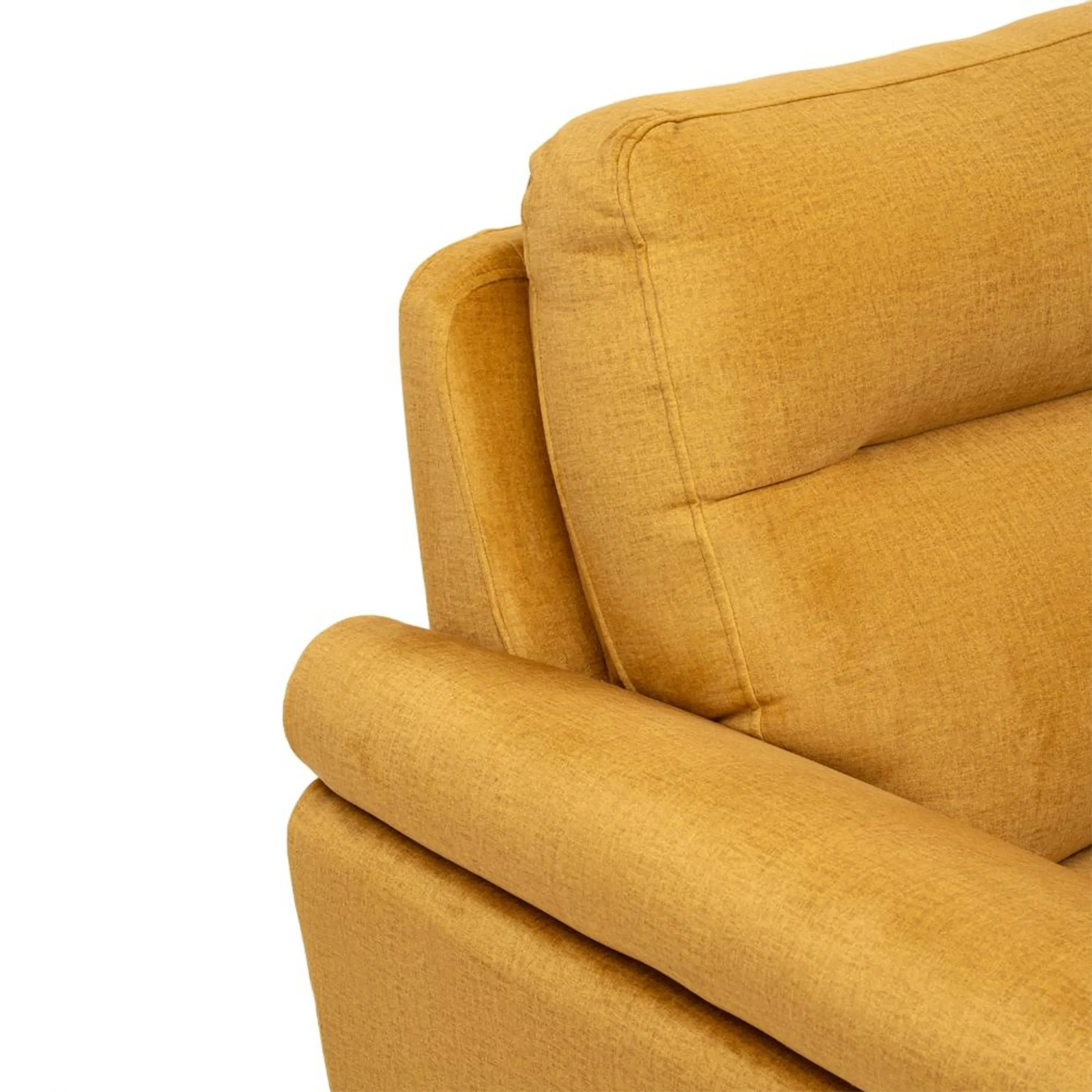 Ojas LHS Sofa Set Yellow premium fabric L shape sofa by Vassio