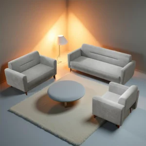 Onza 5 Seater Fabric Sofa Set Online Grey Color