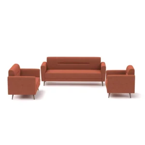 Onza 5 Seater Fabric Sofa Set Orange Color by Vassio