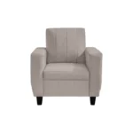Vassio Zyra 1 Seater Sofa in Beige – Premium Velvet Fabric