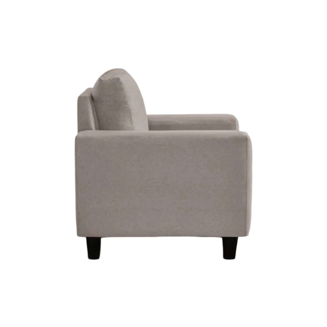 Vassio Zyra 1 Seater Sofa in Beige – Premium Velvet Fabric