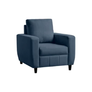 Vassio Zyra 1 Seater Sofa in Blue – Premium Velvet Fabric