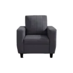 Vassio Zyra 1 Seater Sofa in Grey – Premium Velvet Fabric