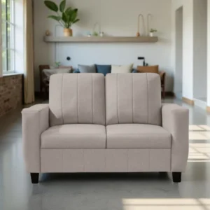 Vassio Zyra 2 Seater Sofa in Beige – Premium Velvet Fabric