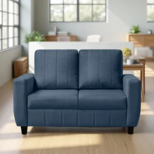 Vassio Zyra 2 Seater Sofa in Blue – Premium Velvet Fabric