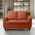 Vassio Zyra 2 Seater Sofa in Orange – Premium Velvet Fabric