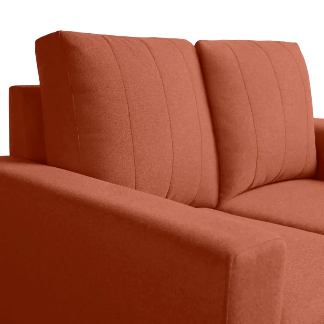 Vassio Zyra 2 Seater Sofa in Orange – Premium Velvet Fabric