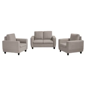 Vassio Zyra 4 Seater Sofa Set in Beige (2 + 1 + 1) – Premium Velvet Fabric