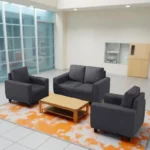 Vassio Zyra 4 Seater Sofa Set in Grey (2 + 1 + 1) – Premium Velvet Fabric