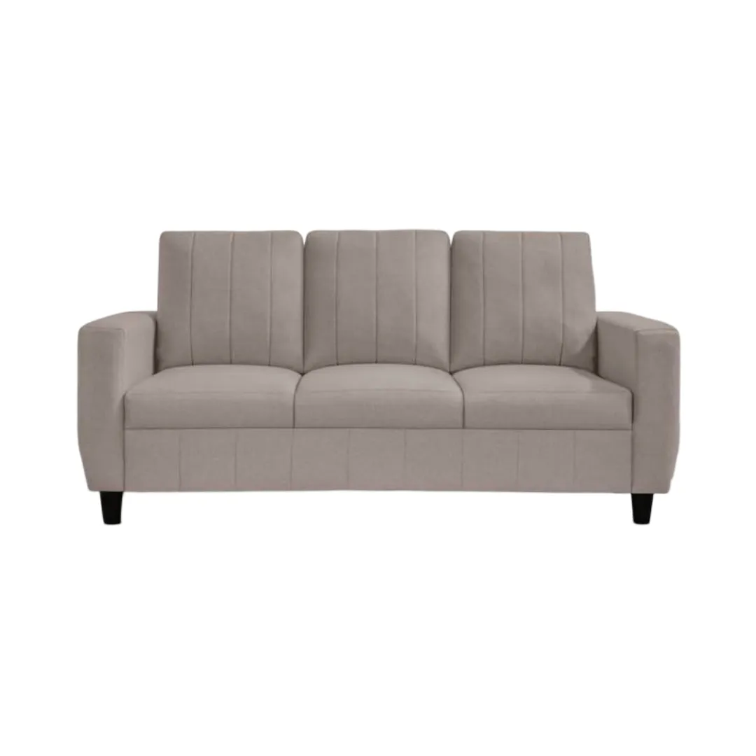 Vassio Zyra 3 Seater Sofa in Beige – Premium Velvet Fabric