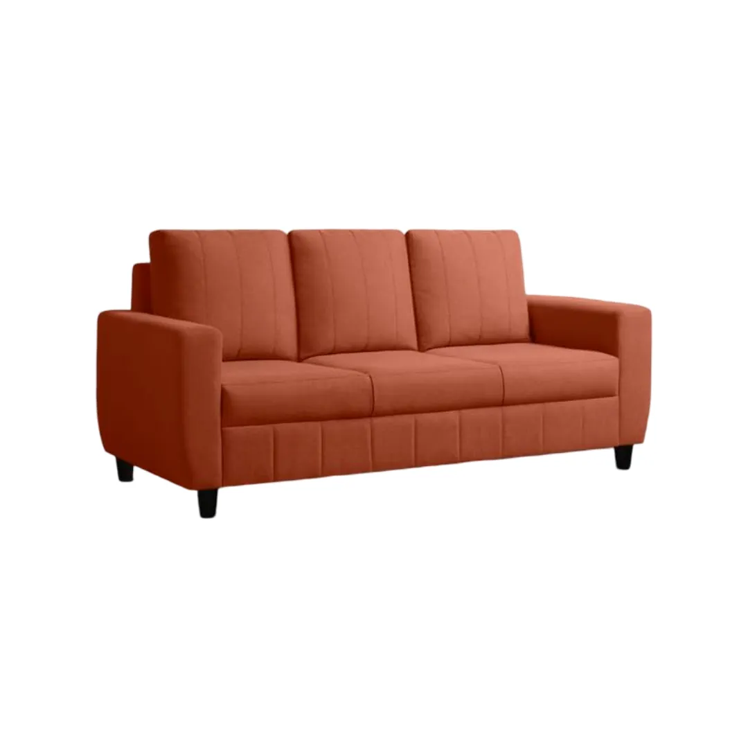 Vassio Zyra 3 Seater Sofa in Orange – Premium Velvet Fabric