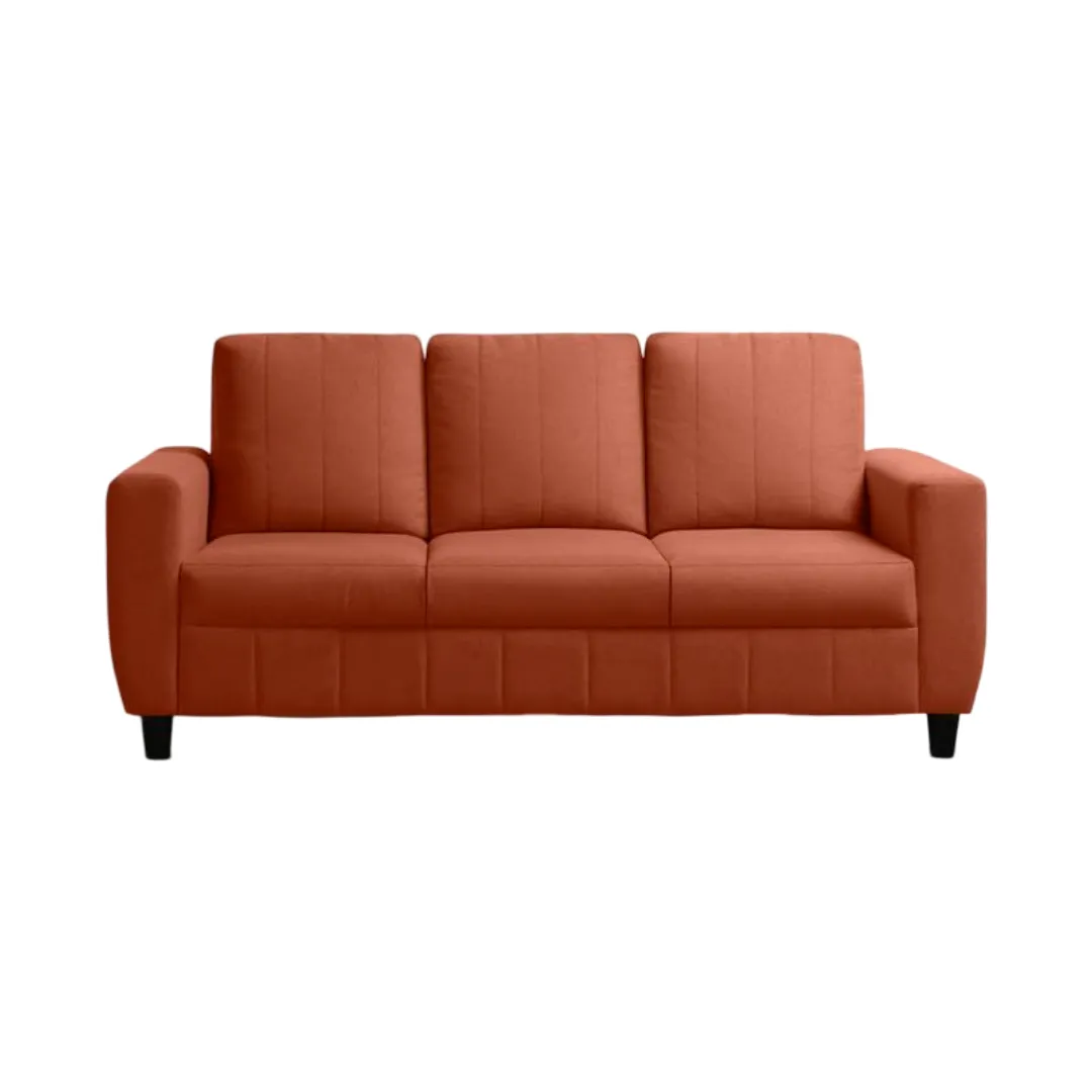 Vassio Zyra 3 Seater Sofa in Orange – Premium Velvet Fabric