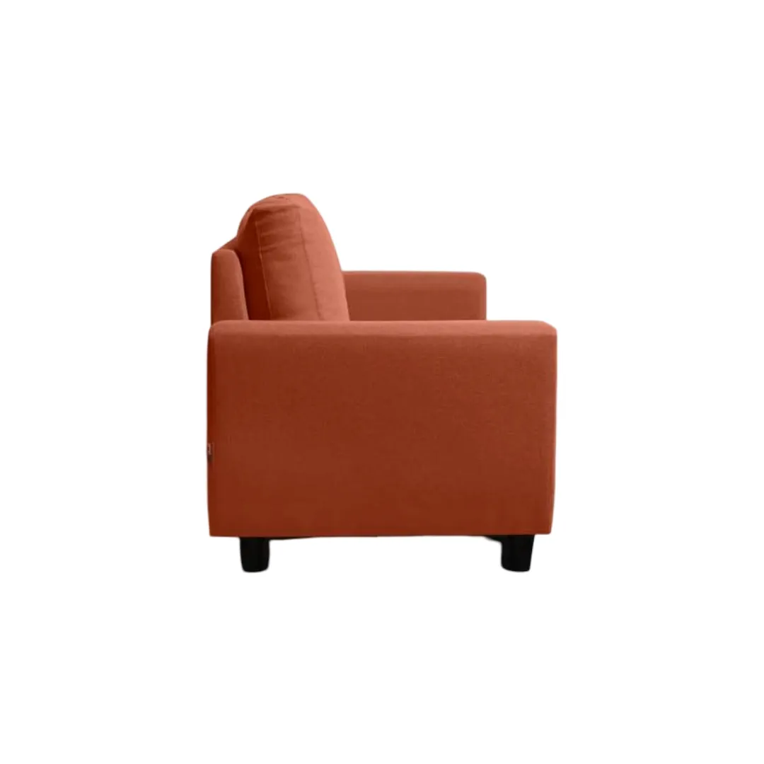 Vassio Zyra 3 Seater Sofa in Orange – Premium Velvet Fabric