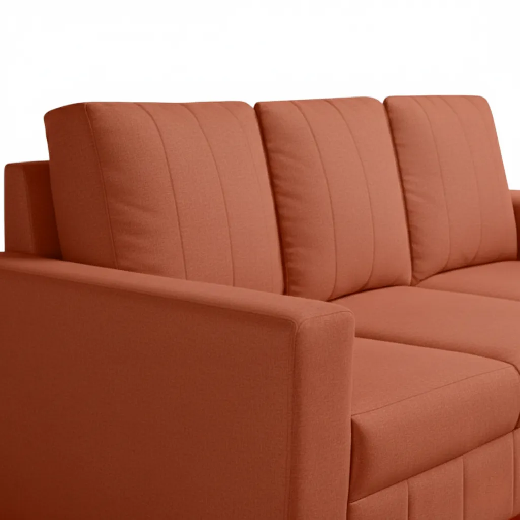 Vassio Zyra 3 Seater Sofa in Orange – Premium Velvet Fabric