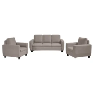 Vassio Zyra 5 Seater Sofa Set (3 + 1 + 1) in Beige – Premium Velvet Fabric