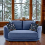 Amara Sofa 2 Seater Blue premium velvet fabric sofa by Vassio