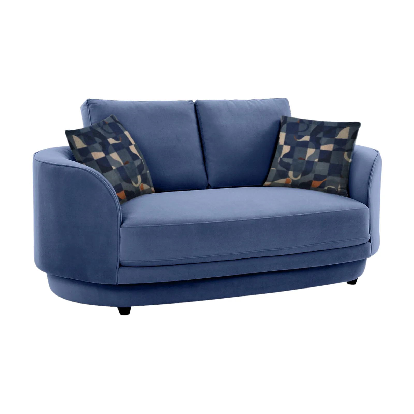 Amara Sofa 2 Seater Blue premium velvet fabric sofa by Vassio