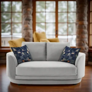 Amara Sofa 2 Seater Light Grey premium velvet fabric sofa by Vassio