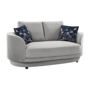 Amara Sofa 2 Seater Light Grey premium velvet fabric sofa by Vassio