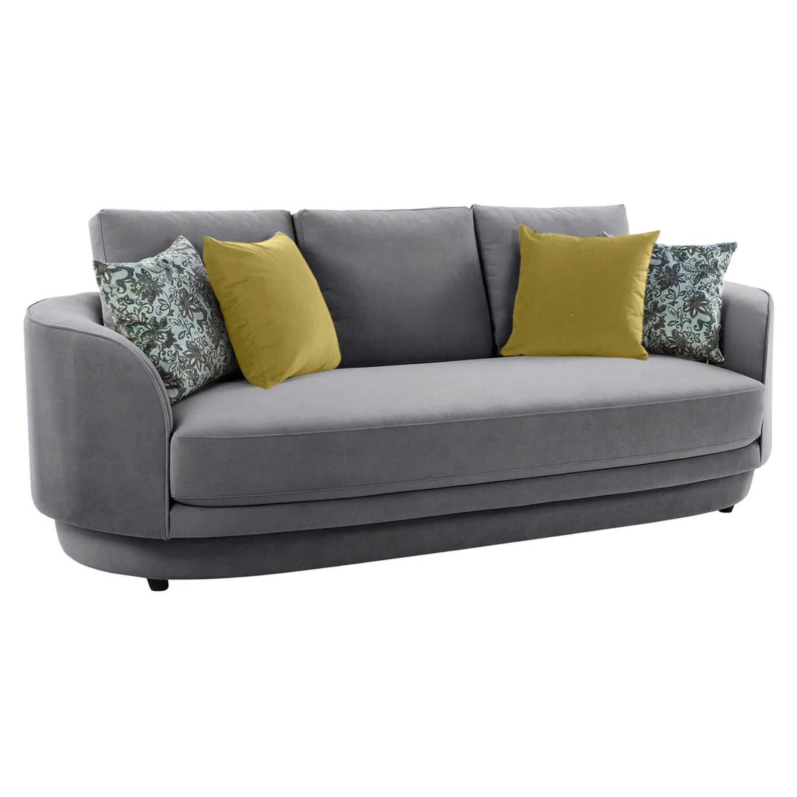 Amara Sofa 3 Seater Dark Grey premium velvet fabric sofa by Vassio