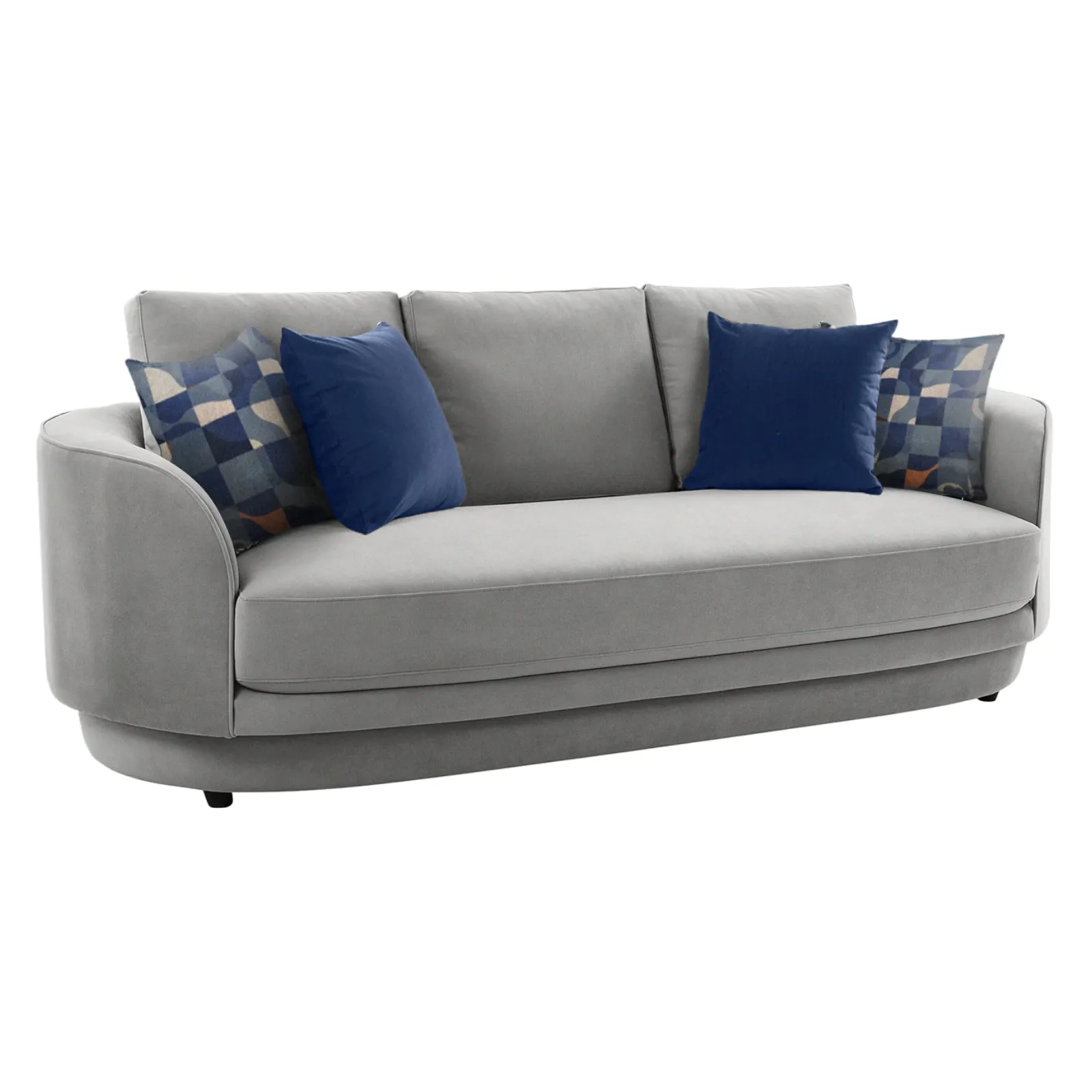 Amara Sofa 3 Seater Light Grey premium velvet fabric sofa by Vassio