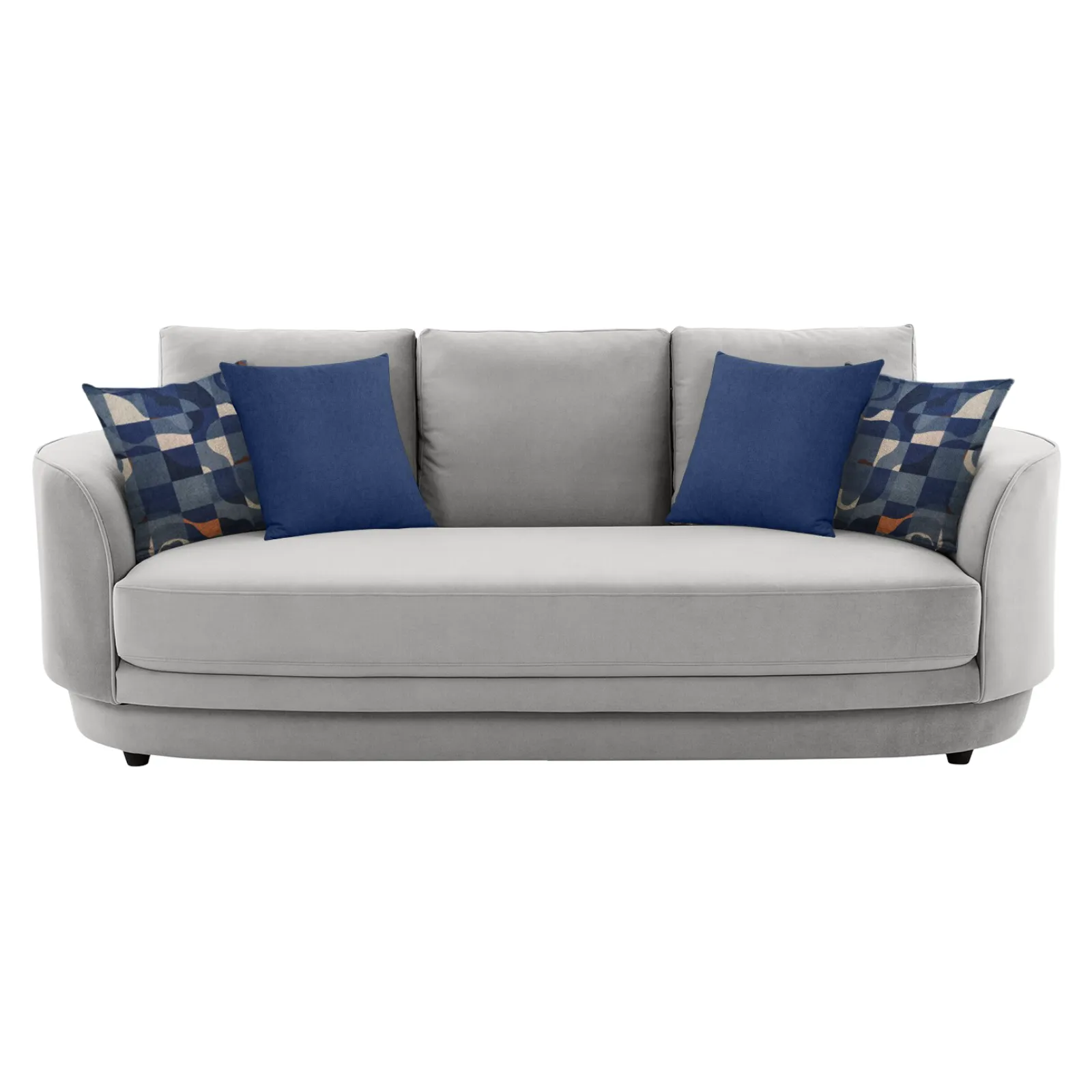 Amara Sofa 3 Seater Light Grey premium velvet fabric sofa by Vassio