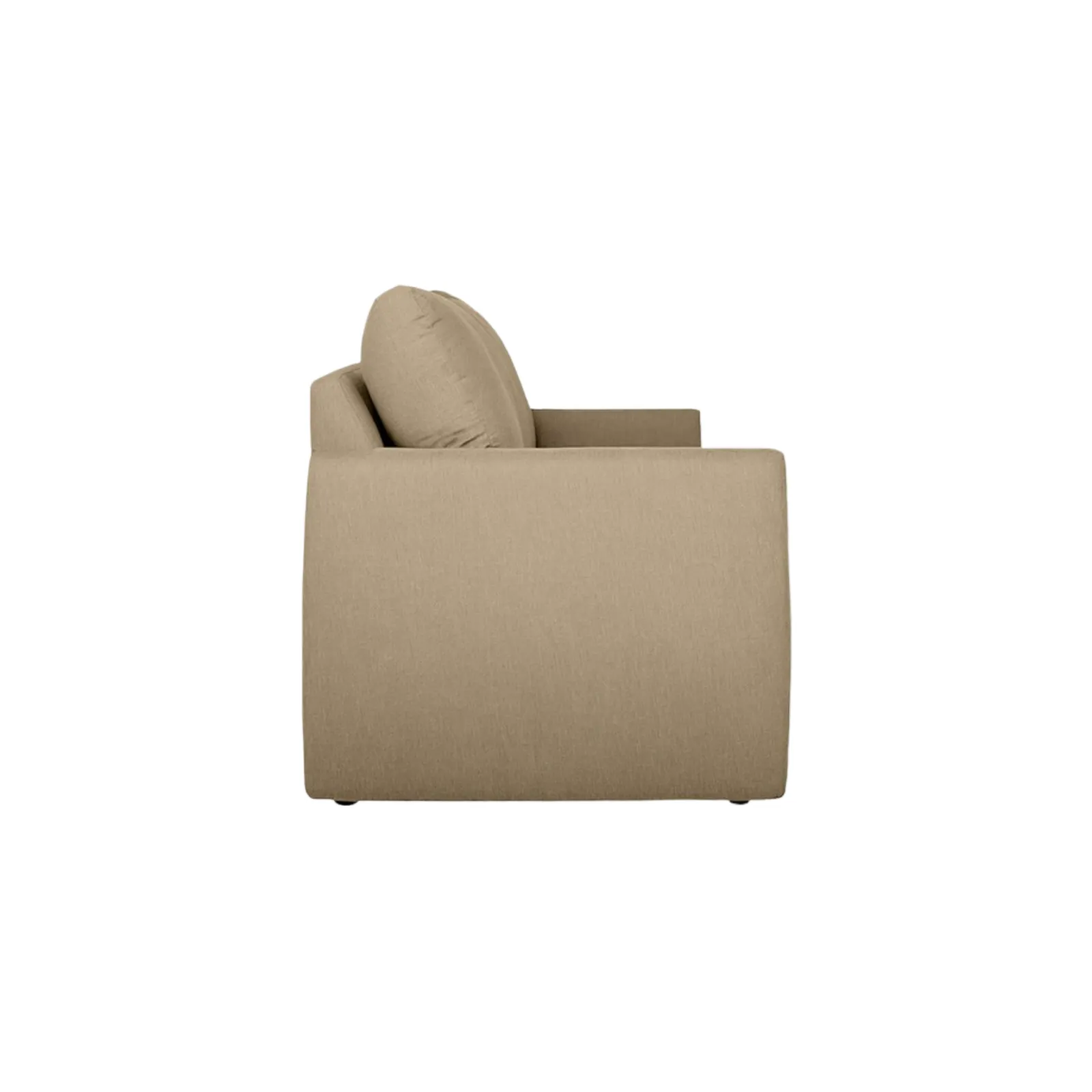 Nesto 2 Seater Sofa Beige with curved arms and soft back cushions by Vassio