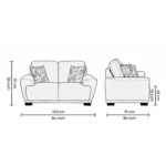Reyone 2 Seater Sofa dimensions