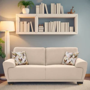Reyone Fabric 3 Seater Sofa Beige premium modern design