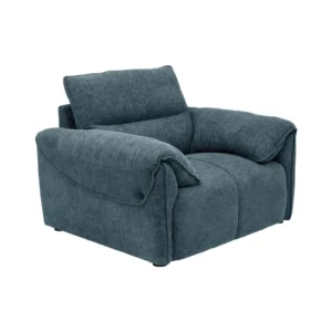 Nova 1 Seater Sofa Blue fabric sofa with solid wood frame and nylon legs by Vassio