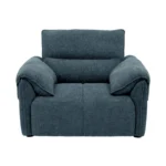 Nova 1 Seater Sofa Blue fabric sofa with solid wood frame and nylon legs by Vassio