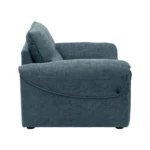 Nova 1 Seater Sofa Blue fabric sofa with solid wood frame and nylon legs by Vassio