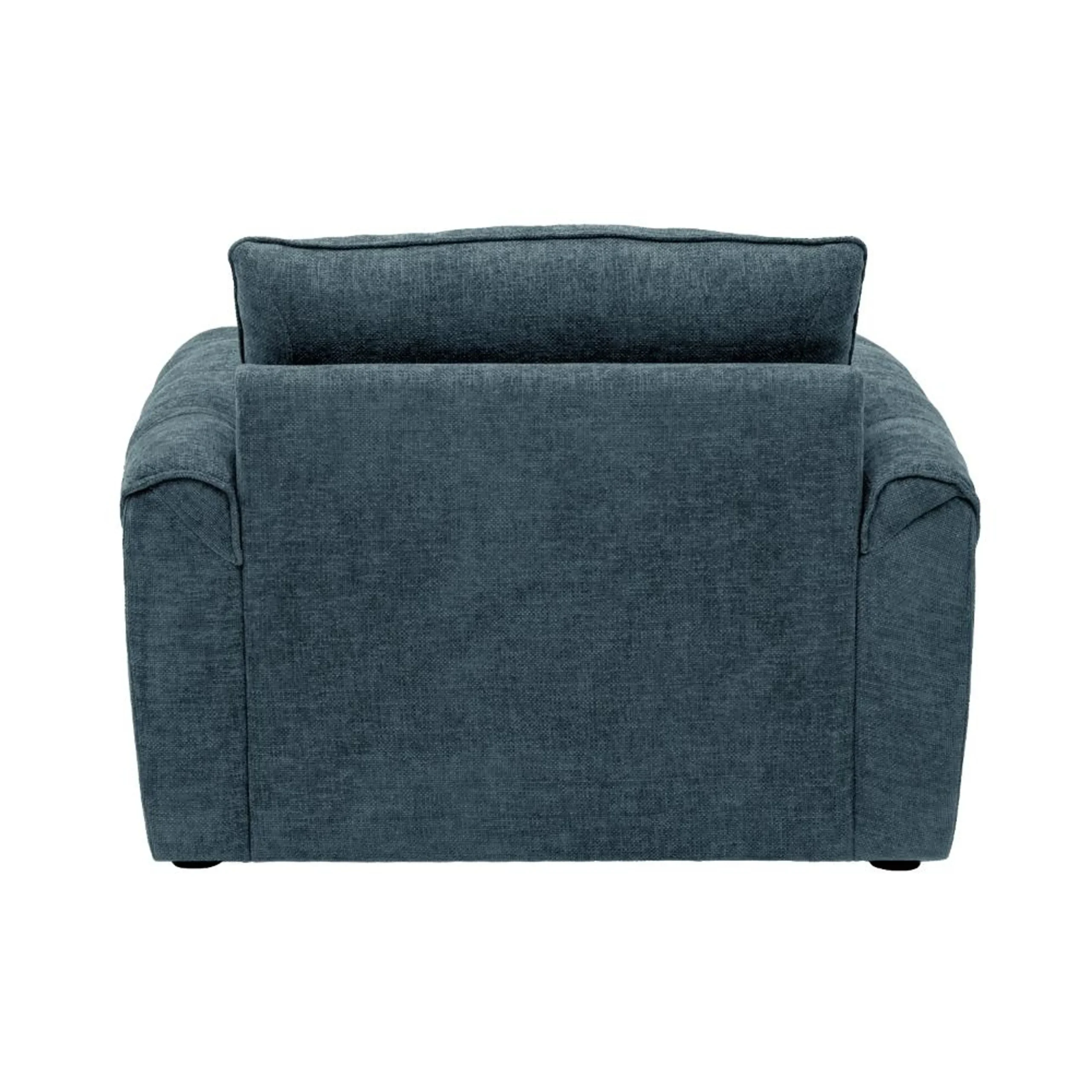 Nova 1 Seater Sofa Blue fabric sofa with solid wood frame and nylon legs by Vassio