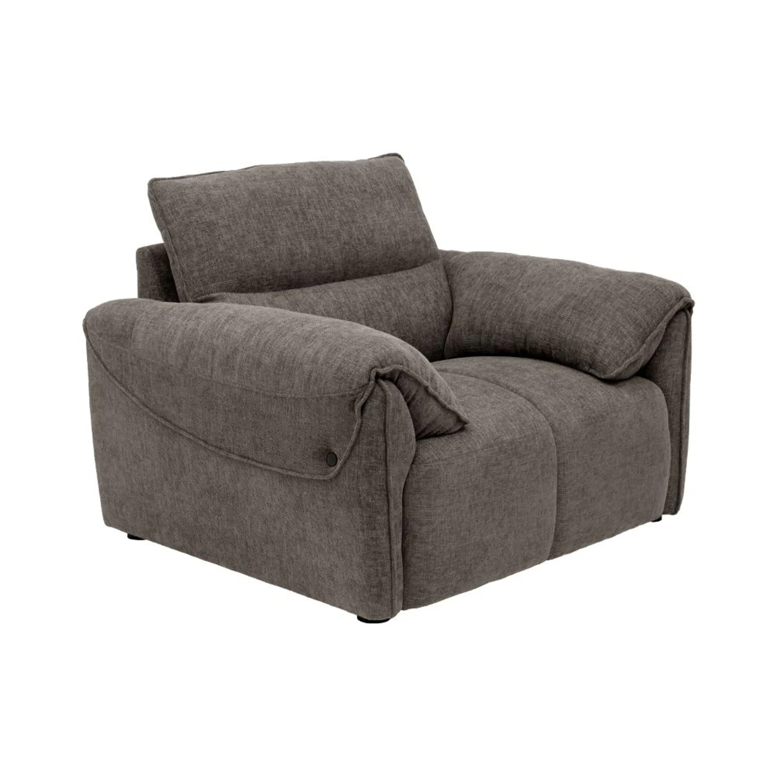 Nova 1 Seater Sofa Dark Grey fabric sofa with solid wood frame and nylon legs by Vassio