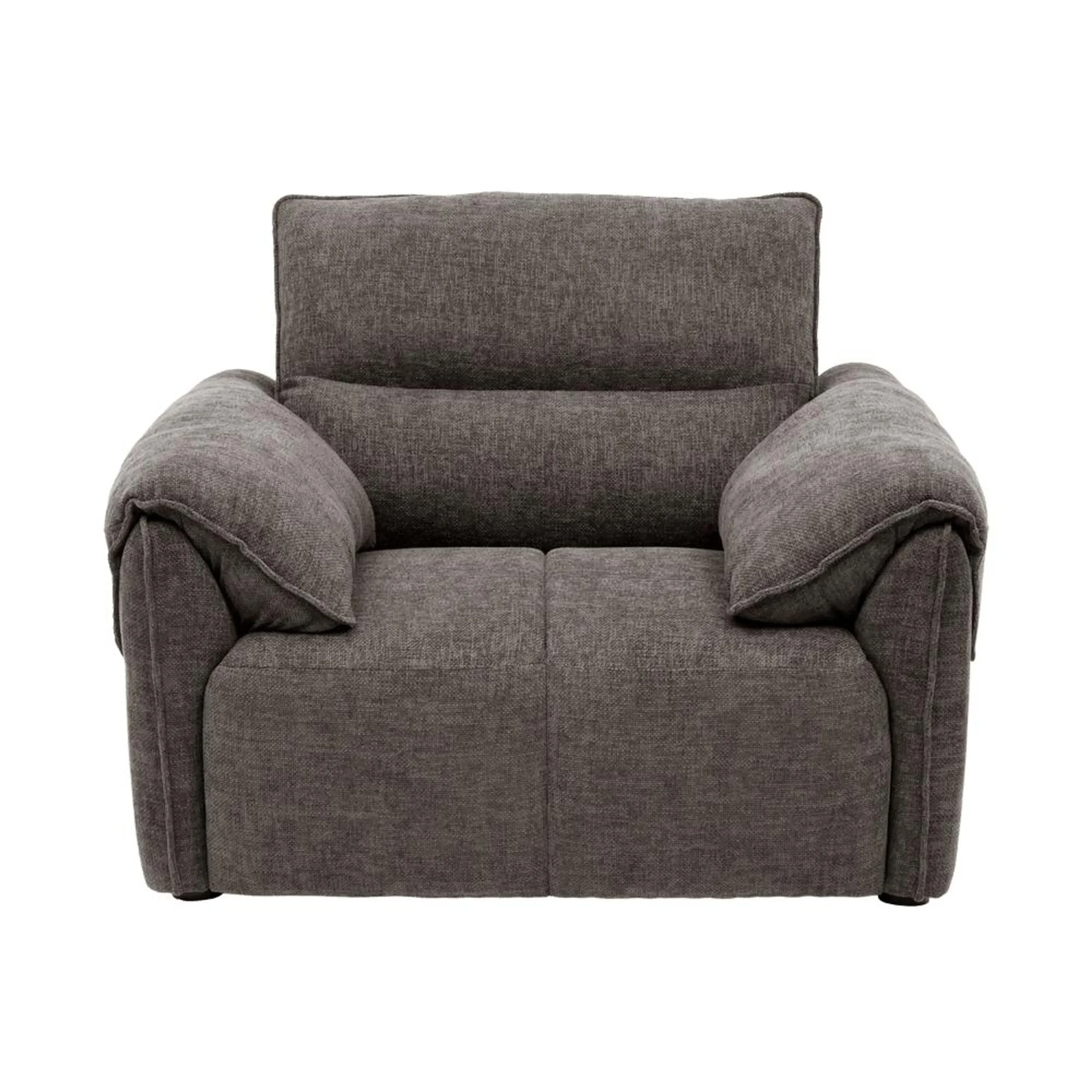 Nova 1 Seater Sofa Dark Grey fabric sofa with solid wood frame and nylon legs by Vassio