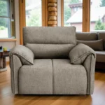 Nova 1 Seater Sofa Light Grey fabric sofa with solid wood frame and nylon legs by Vassio