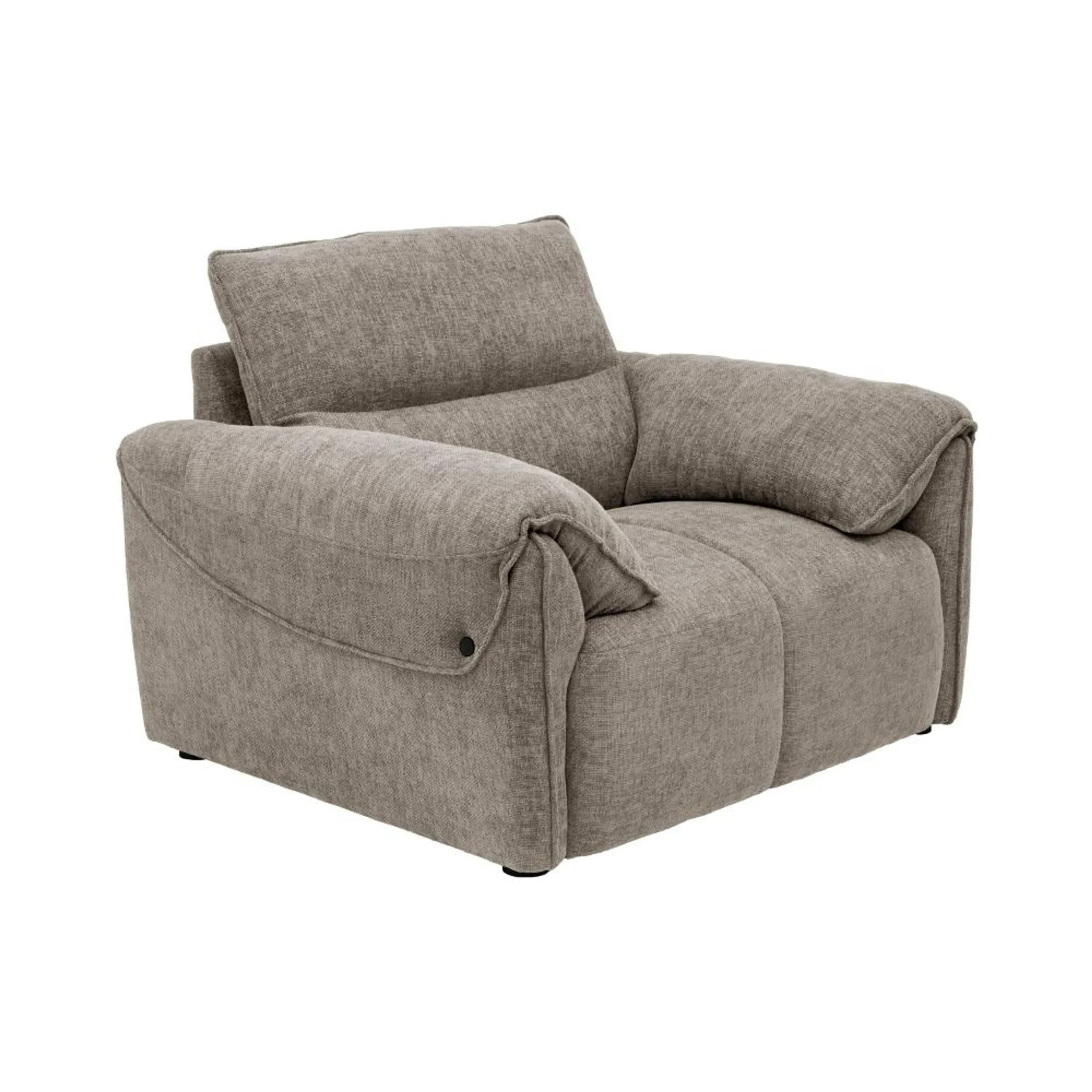 Nova 1 Seater Sofa Light Grey fabric sofa with solid wood frame and nylon legs by Vassio