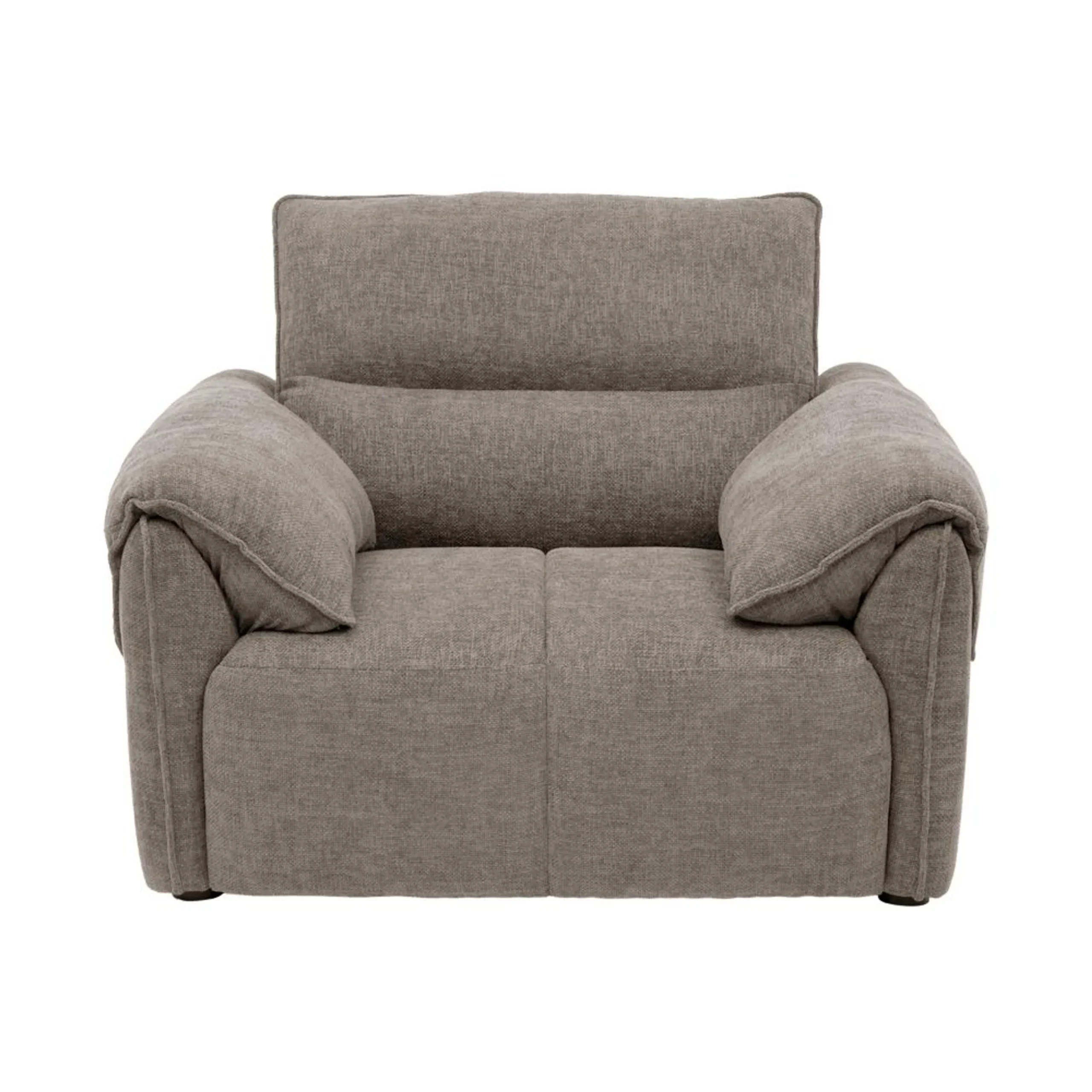 Nova 1 Seater Sofa Light Grey fabric sofa with solid wood frame and nylon legs by Vassio