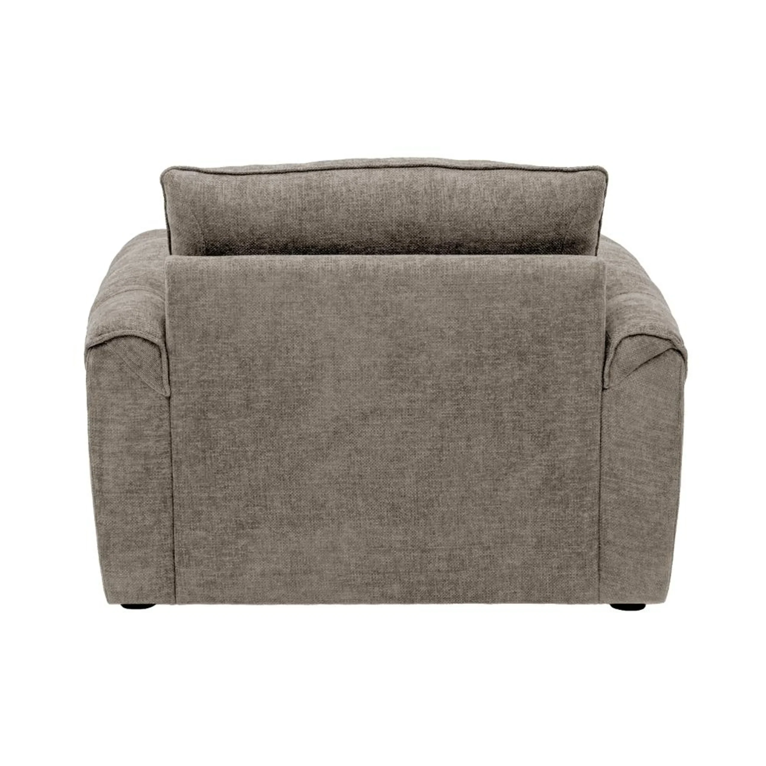 Nova 1 Seater Sofa Light Grey fabric sofa with solid wood frame and nylon legs by Vassio