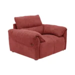 Nova 1 Seater Sofa Maroon fabric sofa with solid wood frame and nylon legs by Vassio