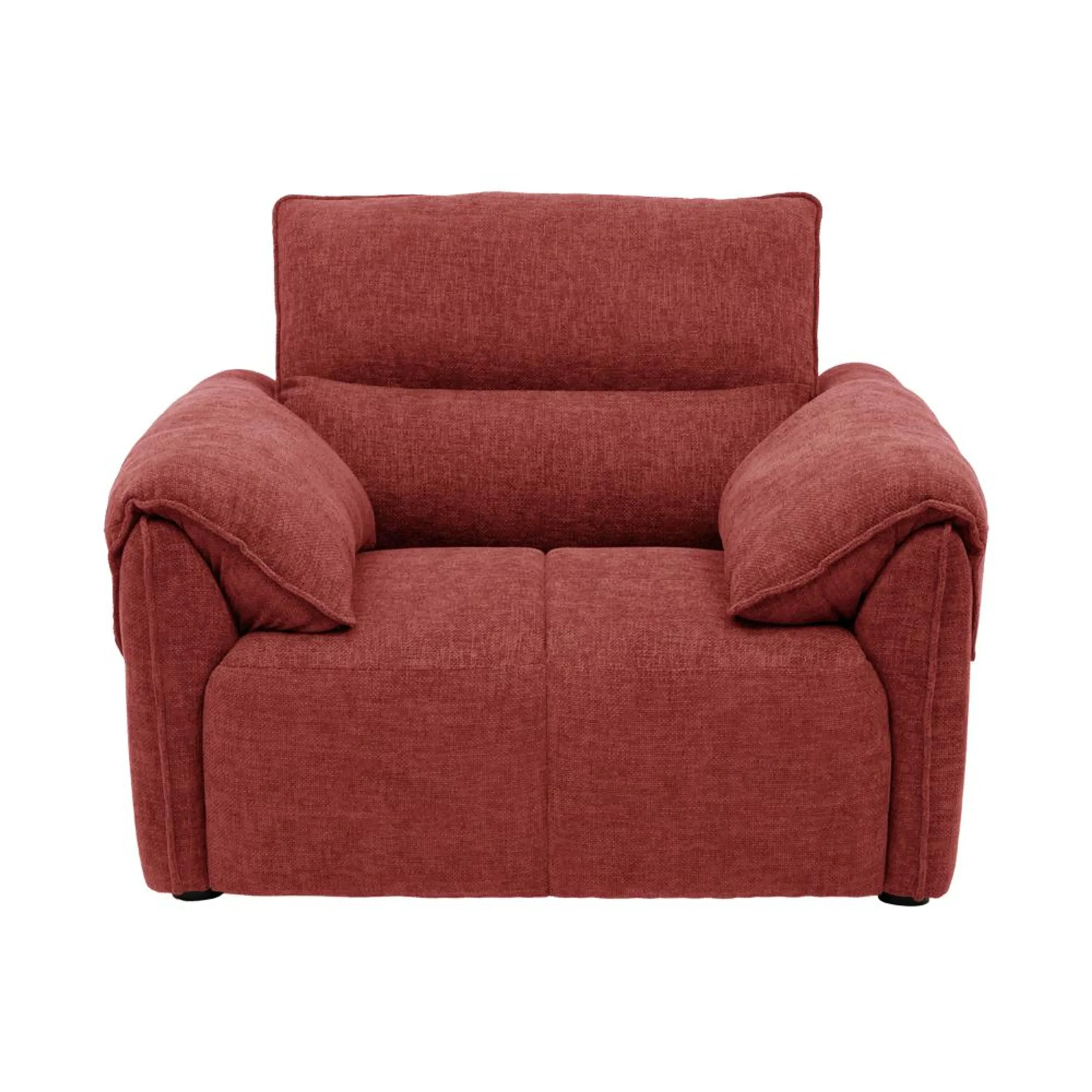 Nova 1 Seater Sofa Maroon fabric sofa with solid wood frame and nylon legs by Vassio