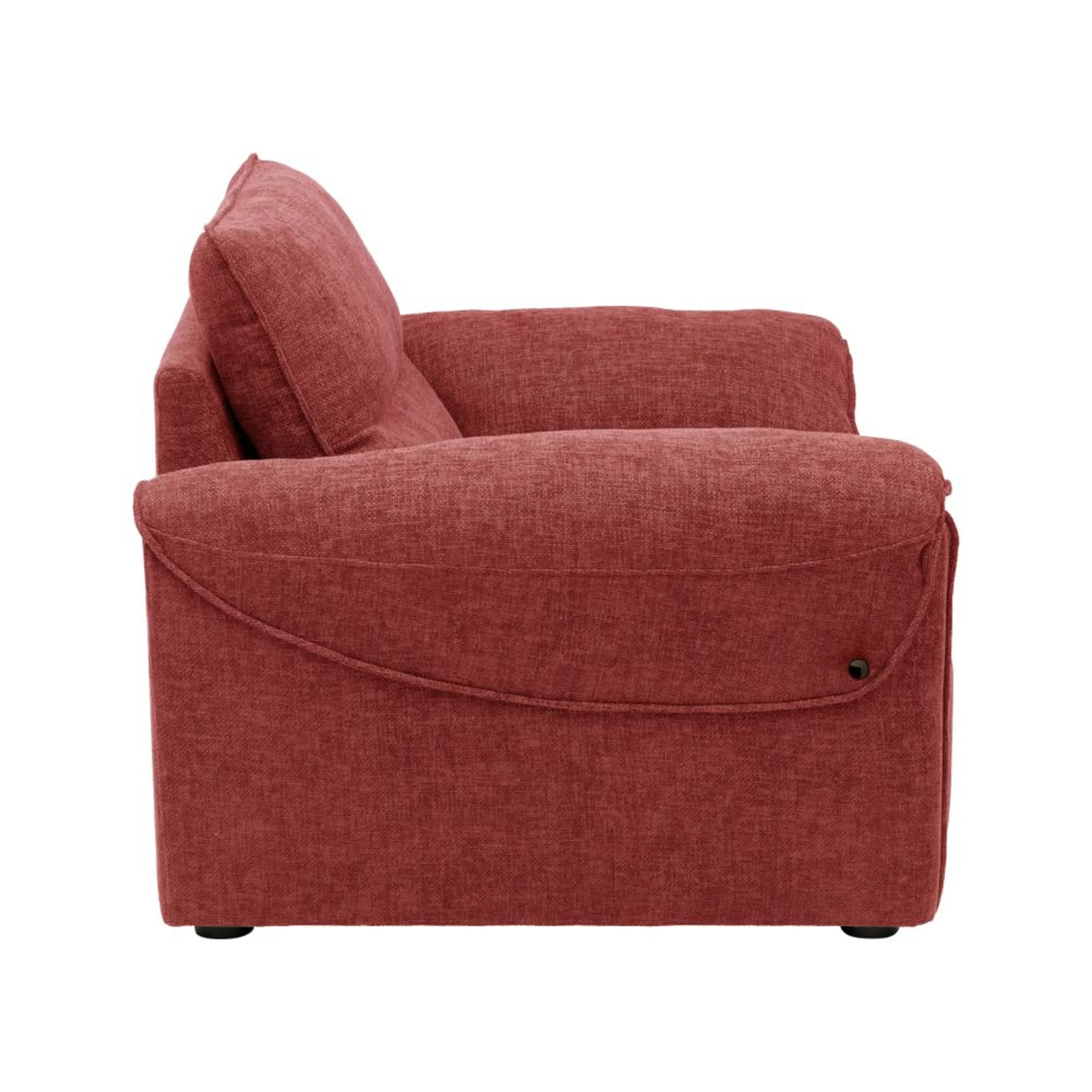 Nova 1 Seater Sofa Maroon fabric sofa with solid wood frame and nylon legs by Vassio