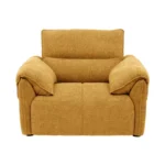 Nova 1 Seater Sofa Yellow fabric sofa with solid wood frame and nylon legs by Vassio