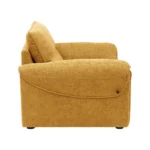 Nova 1 Seater Sofa Yellow fabric sofa with solid wood frame and nylon legs by Vassio