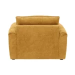 Nova 1 Seater Sofa Yellow fabric sofa with solid wood frame and nylon legs by Vassio