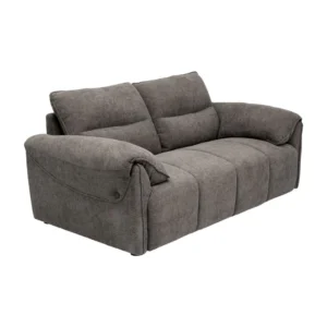 Nova 2 Seater Sofa Dark Grey fabric sofa with solid wood frame, nylon legs, and premium cushioning by Vassio